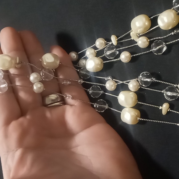 Long necklace 66 inches long or layered.silver chain with chunky beads. - Picture 8 of 8